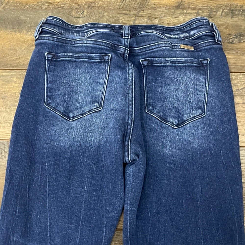 KanCan Dark Wash High Rise Flare Bell Bottom Jeans 29 Stretch Boho Western - Picture 5 of 6